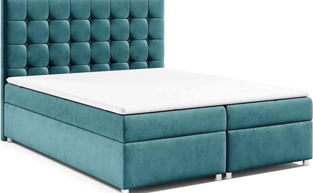 Best for Home Boxspringbett mit Bettkasten Trinity K-9 Bonellfederkern inkl. Topper, mit Lieferung, Aufbau & Entsorgung 160x200-Türkis