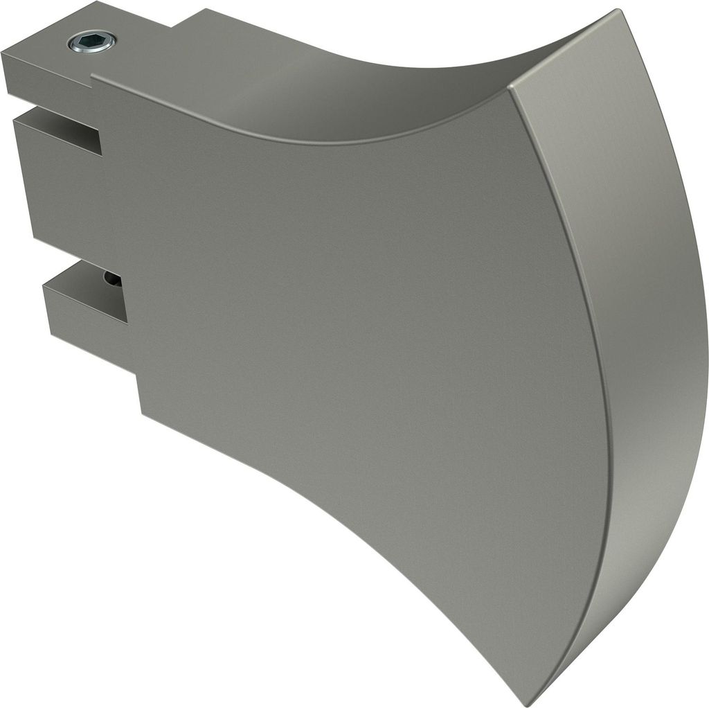 Interdeco Endstücke / Zierabschlüsse für Gardinenstangen mit 14 x 35 mm Edelstahl-Optik, Typ Conex (Rundung), Pack. 2 Stück