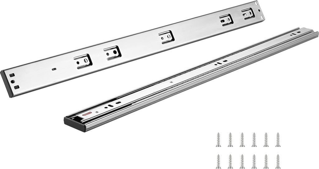 SucceBuy 6 Paar Schubladenführungen 609,6 mm. Seitlich montierte Schienen. Robuster Vollauszug. Stahlschiene. Geräuschloses Soft-Close-System. Ku...