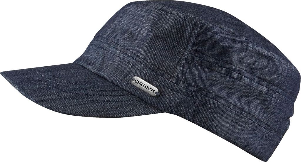 Chillouts Army Cap "Corfu Hat" Denim-Look aus Baumwolle, blau, Gr. Einheitsgröße