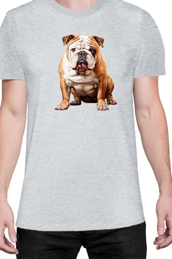 Herren T-Shirt Dogs Breeds English Mastiff Dog Breed 005, Man 2XL / Grau