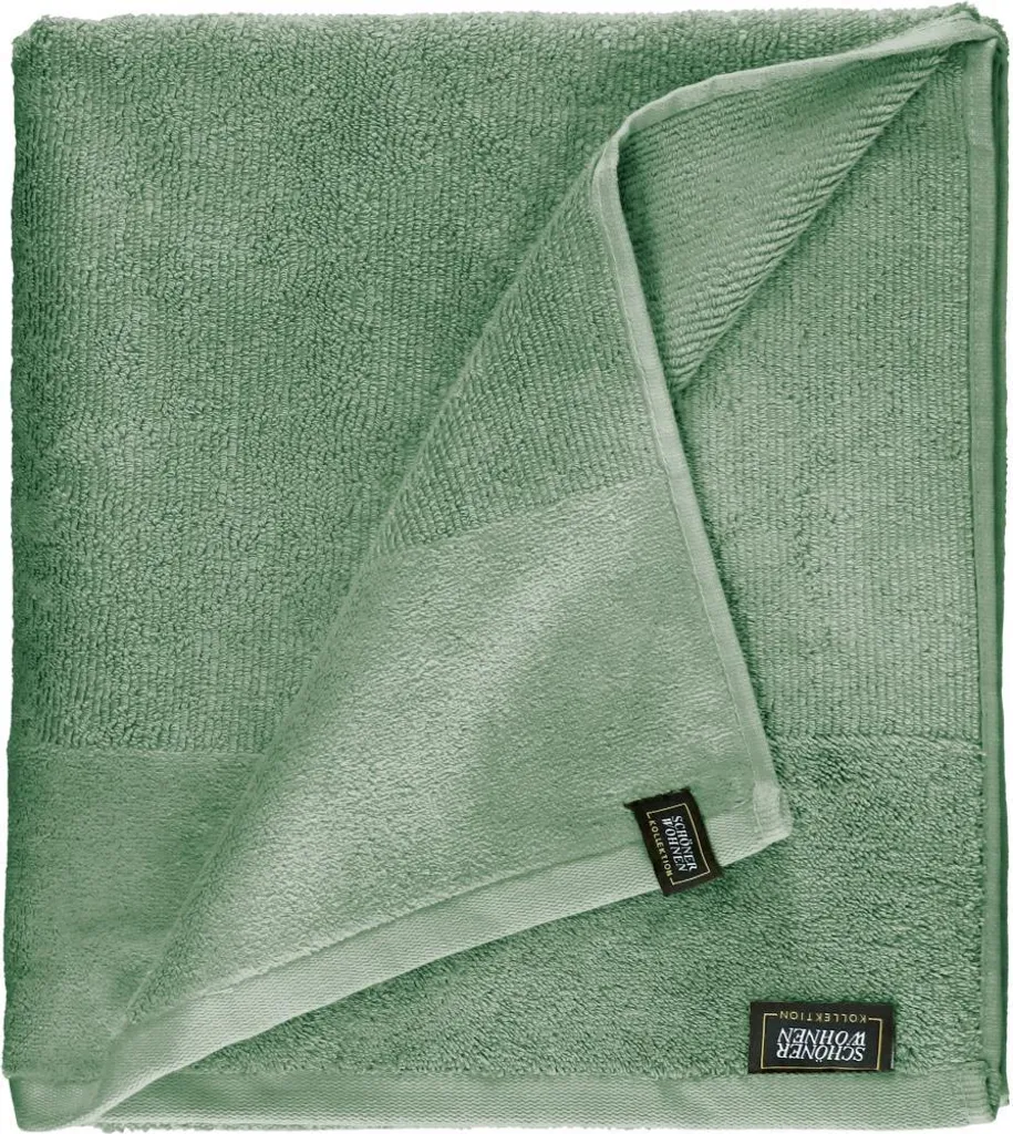 Asciugamano SENSE Verde SCHÖNER WOHNEN 100x150 | Cotone Oeko-Tex