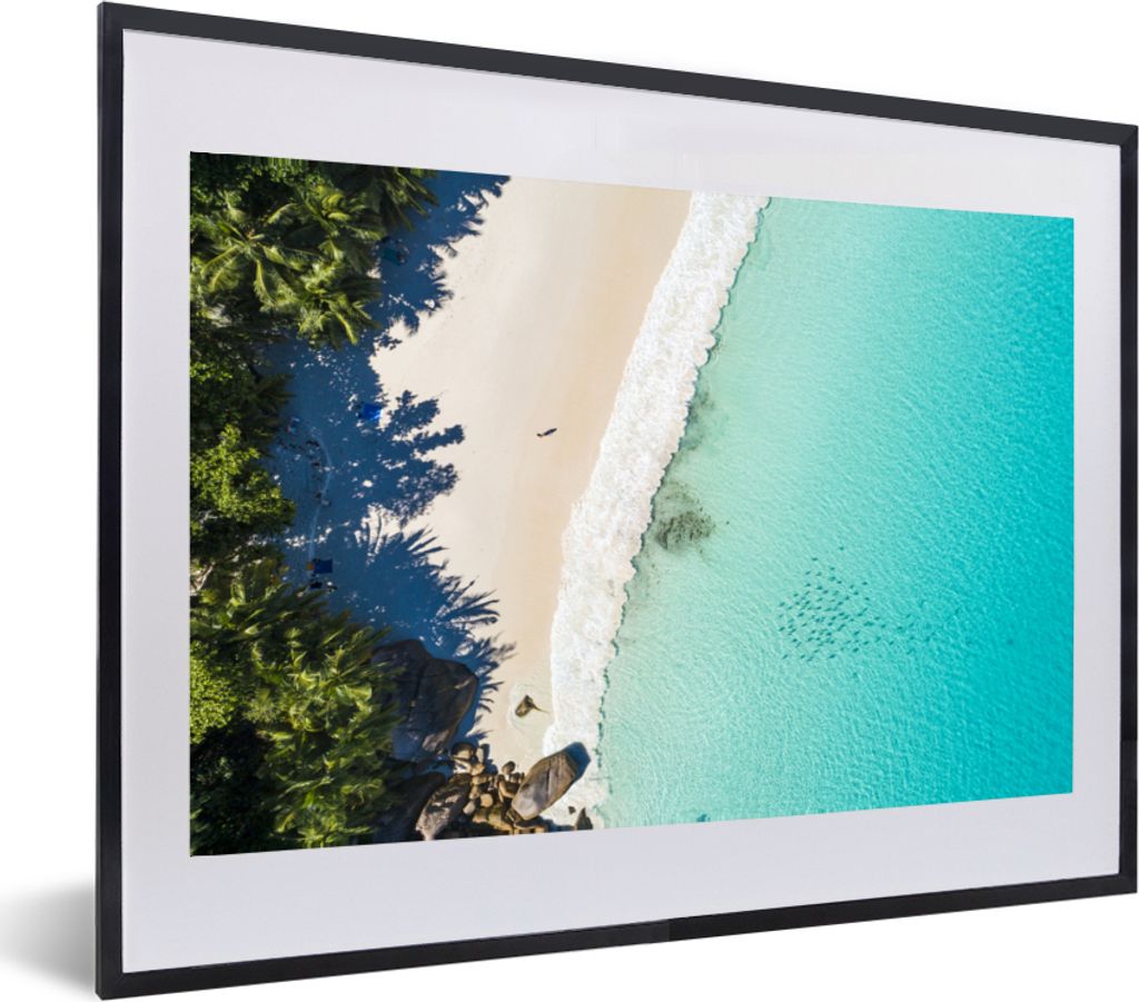 MuchoWow MuchoWow Gerahmtes Poster Strand - Palmen - Afrika 60x40 cm - Poster mit zchwarzem Bilderrahmen - Schlafzimmer - Plakat in Rahmen - Dr...