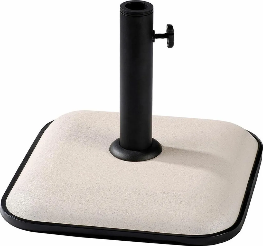 Socle de Parasol en Béton Blanc 11kg Marbueno 35x35cm Pied de Parasol