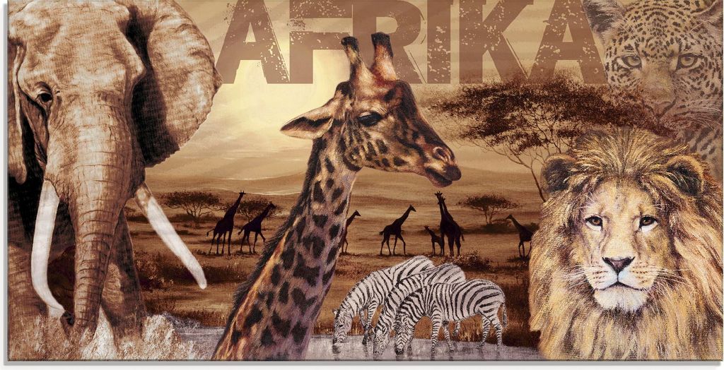 ARTland Glasbild Afrika Größe: 100x50 cm Produktbild 