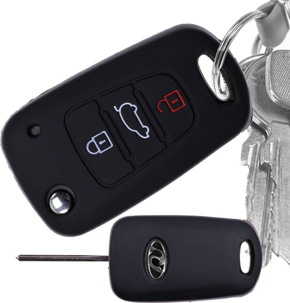 Auto Schlüssel Hülle Silikon Schutz Cover Schwarz Produktbild 