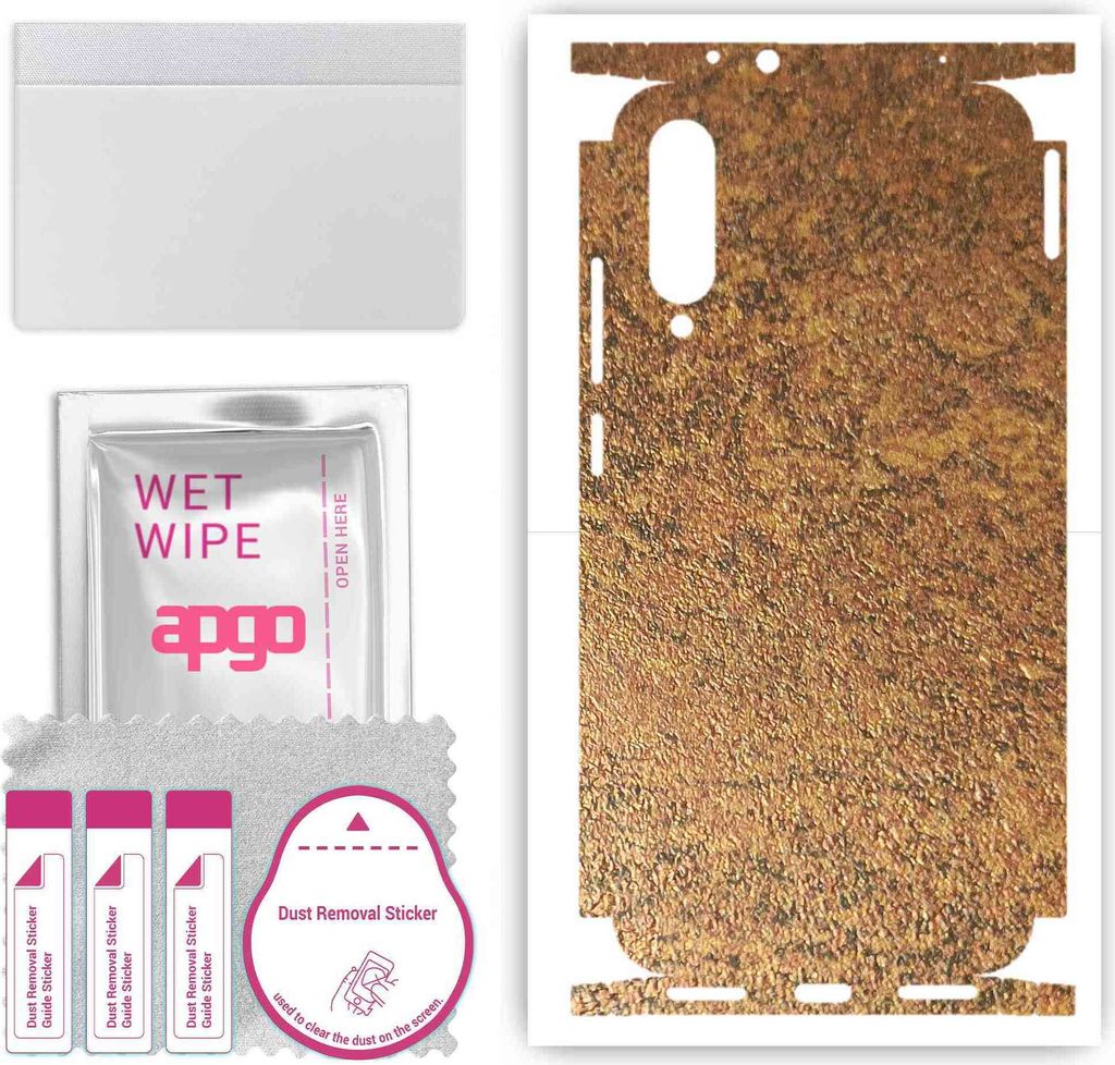 apgo Rückseite + Seiten Schutzfolie, Skin, kompatibel mit Xiaomi Mi A3, Hinten Displayschutzfolie aus Vinylfolie, kratzfest, einfache Montage - Ro...