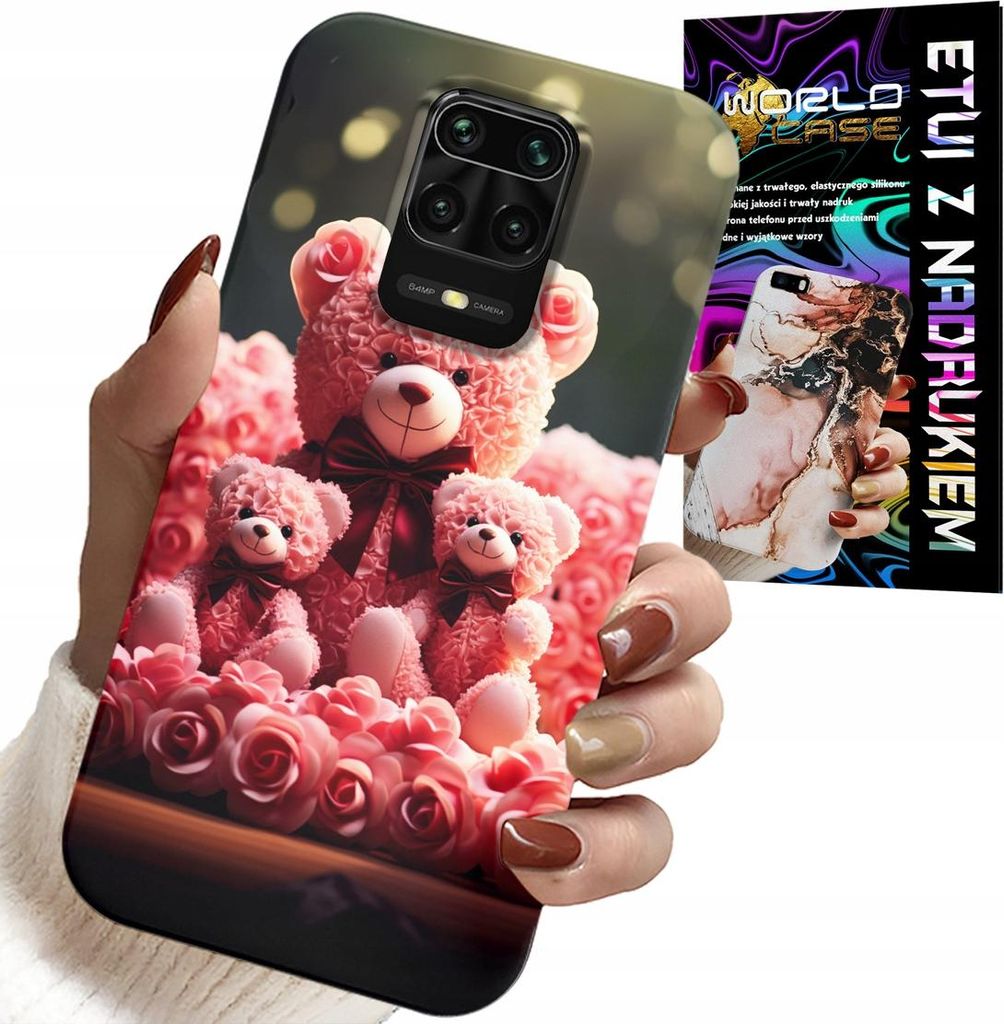 Gehäuse Für Xiaomi Note 9 Pro / 9S - Rose Teddybär Familie Geschenk + Film
