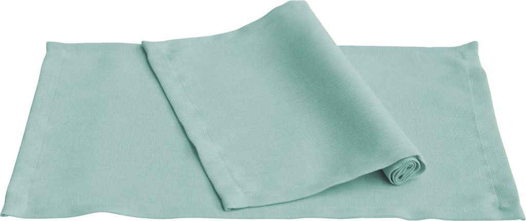 Pichler Strukturuni mit Fleckschutz uni Tischset 6er Set 48 x 33 cm PANAMA Rechteck jade , 2 cm breit gesäumt