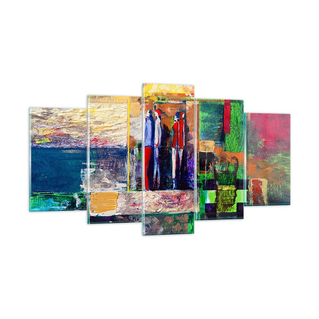 Bilder auf glas - Abstraktion modern - 160x85cm - Glasbilder - Wandbilder - Kunstdruck - zum Aufhängen bereit - Wanddekoration aus Glas - Glas Bil...