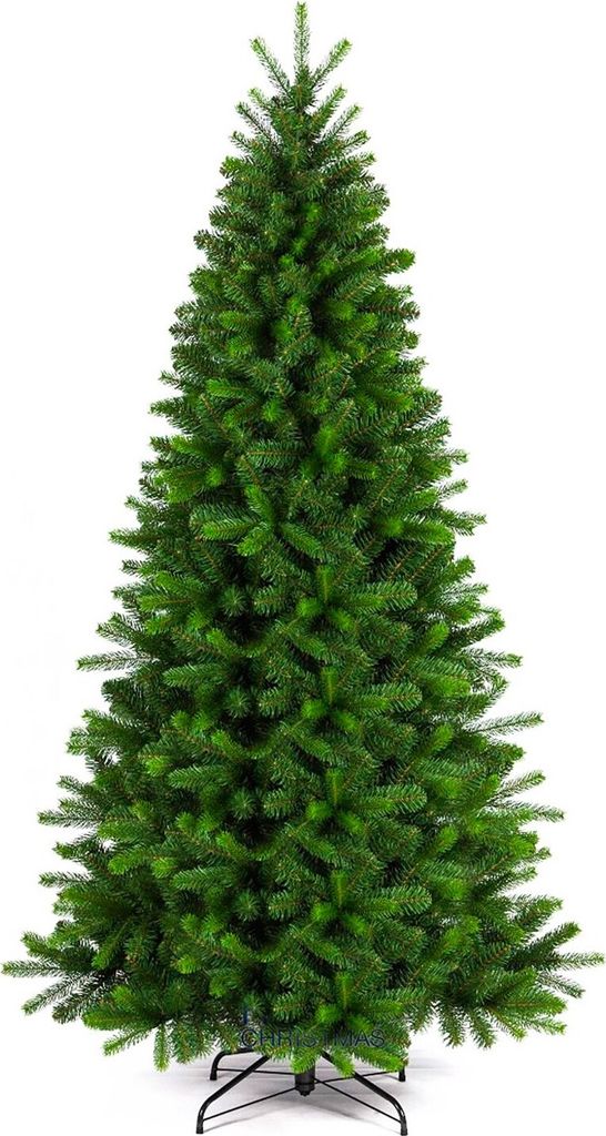 Künstlicher Weihnachtsbaum Laurin 210cm, Tannenbaum Christbaum Kunstbaum Dekobaum mit Metallständer