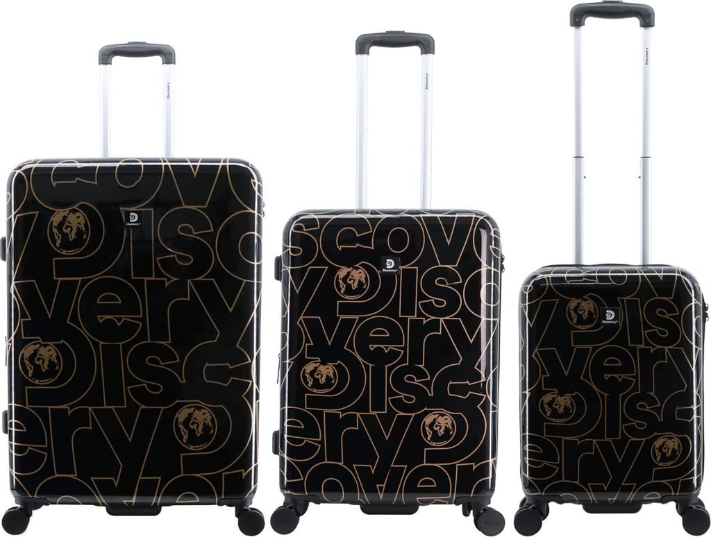 Discovery Gold ABS/PC Spinner Koffer Set Gr. S/M/L mit TSA-Zahlenschloss