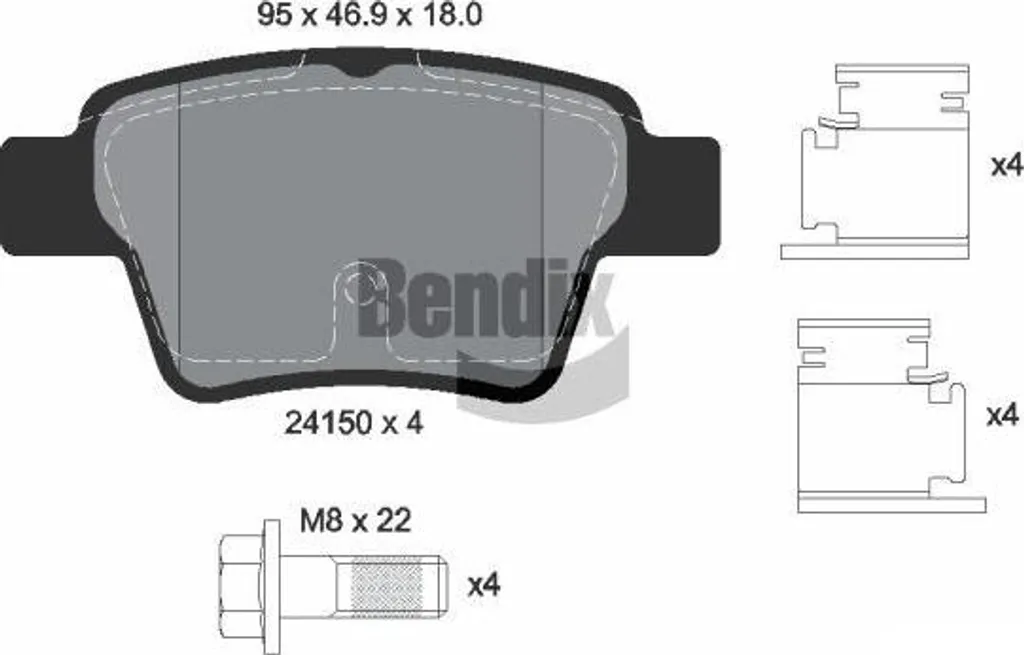 Plaquettes de Frein Bendix BPD1289 Haute Résistance OE 1607961680 307 C4