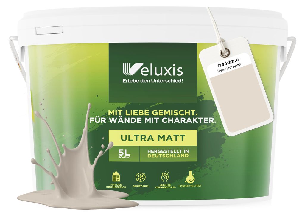 Wandfarbe Creme Hellgrau Beige Matt Innenfarbe – Deckkraft Produktbild 
