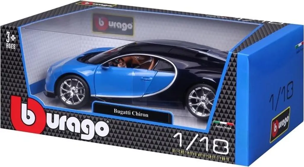 Bugatti Chiron Bburago 1:18 Plus Bleue - Finitions Détails et Portes Ouvrantes - 21