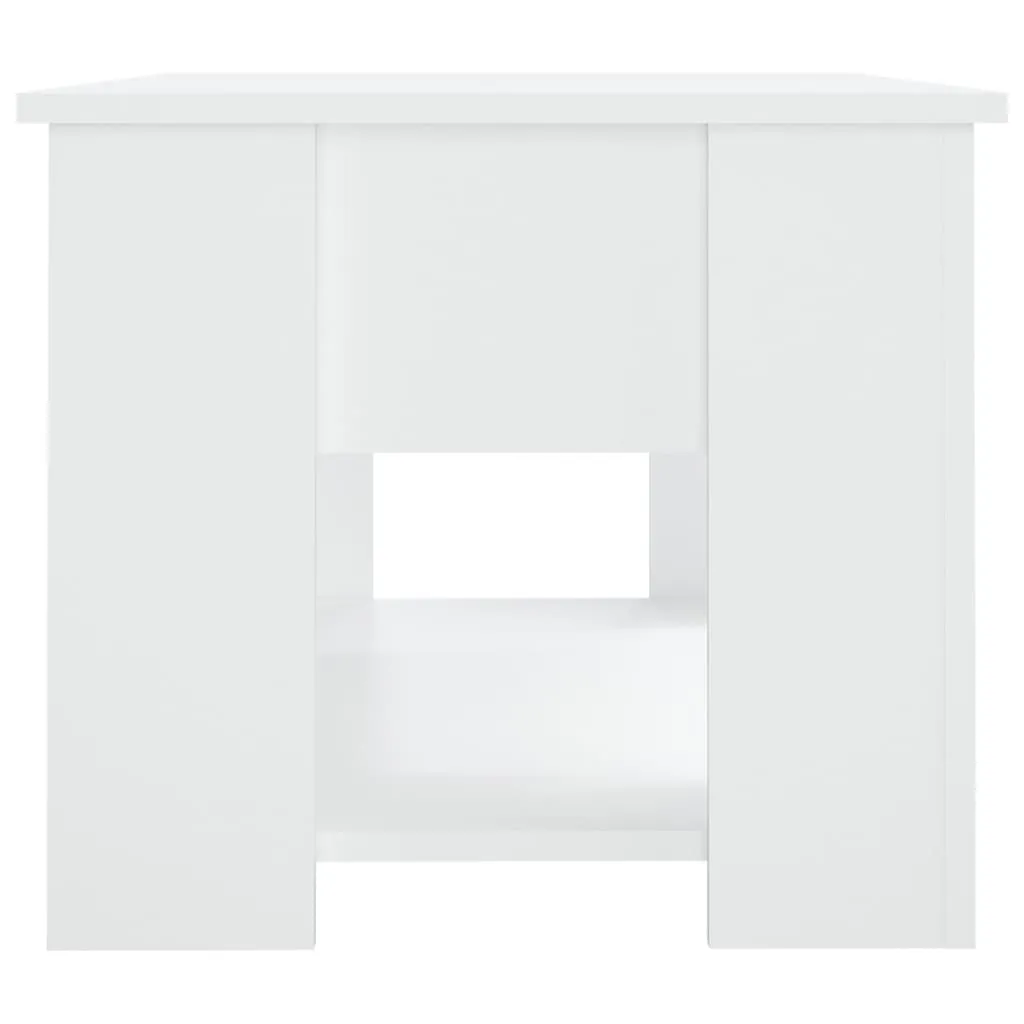 Table basse de salon rectangulaire blanche 79 cm en bois composite chic - 13