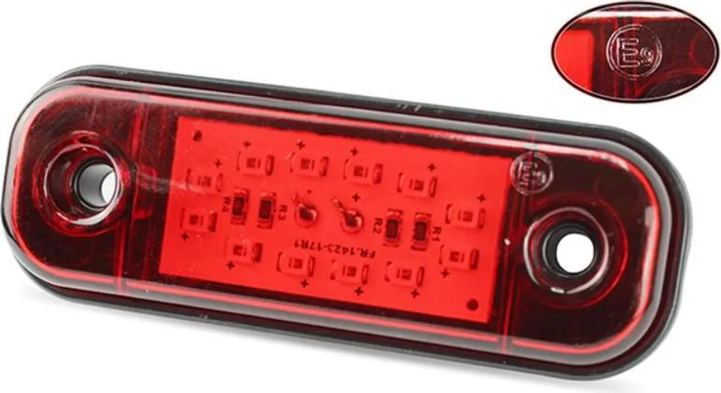 Segnalatore Laterale Rosso 12 LED 84mm 12V/24V Universale per Mezzi Pesanti