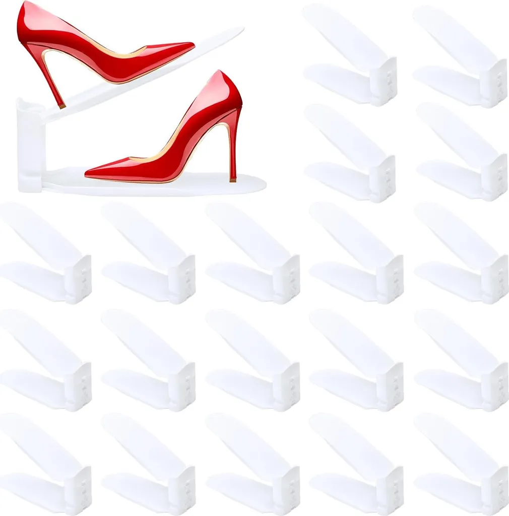 Petit meuble de rangement chaussures 3 étages blanc - Support antidérapant