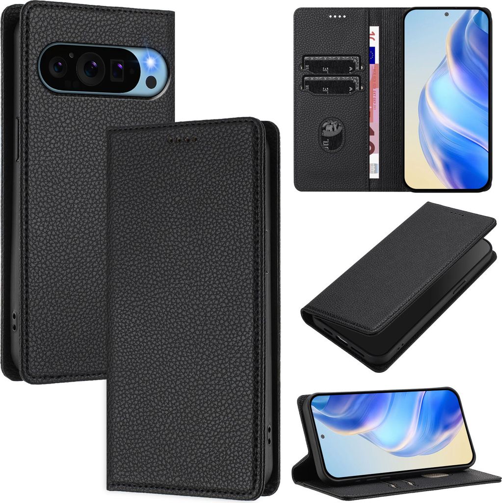 Étui en cuir pour Google Pixel 10 / Pixel 10 Pro, Litschi Image du produit 