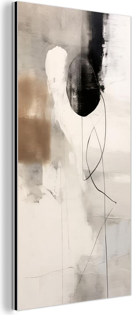 MuchoWow Wanddekoration Metall Metallbild Wandkunst 40x80 cm Abstrakte Kunst - Grau - Industriell MuchoWow Aluminium Gemälde - Wanddekoration - In...