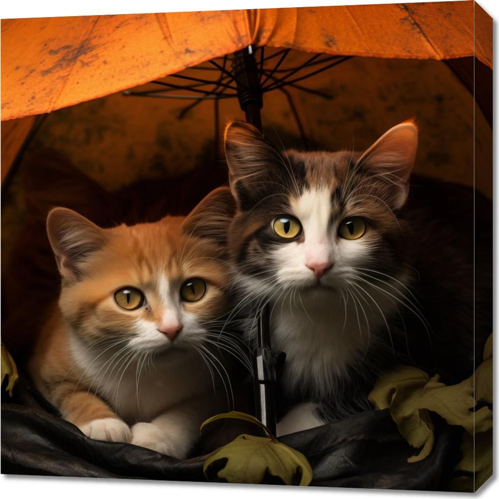 Bild 70x70cm Katzenregenschirm Abenteuer