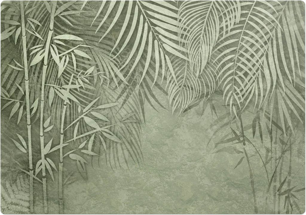 Tropische Blätter – Bodenschutzmatte – Stuhlunterlage 100x70 cm – Rutschfest – Hartbodenmatte