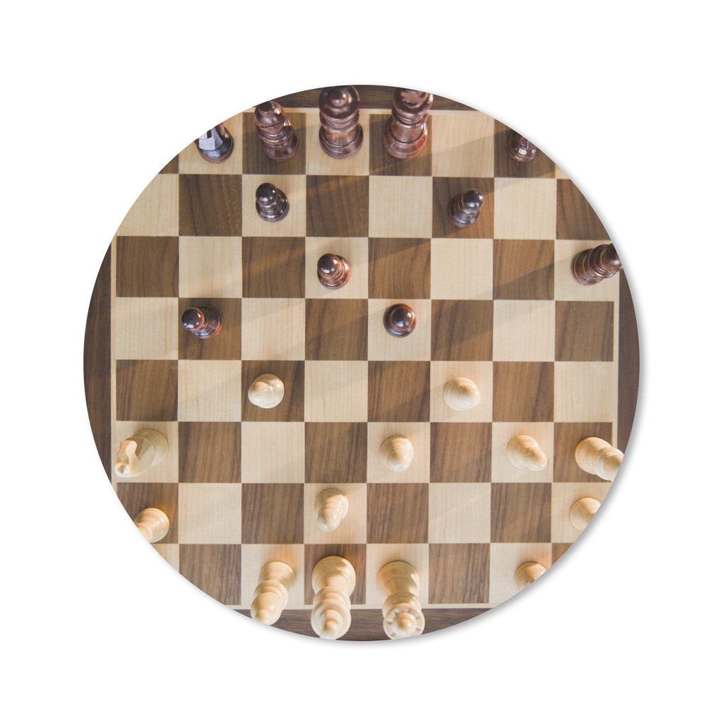 MuchoWow Mauspad Mousepad Ein Schachbrett voller Figuren 50x50 cm - Mousepads - Maus Mat - Pad - Mausunterlage - Vinyl