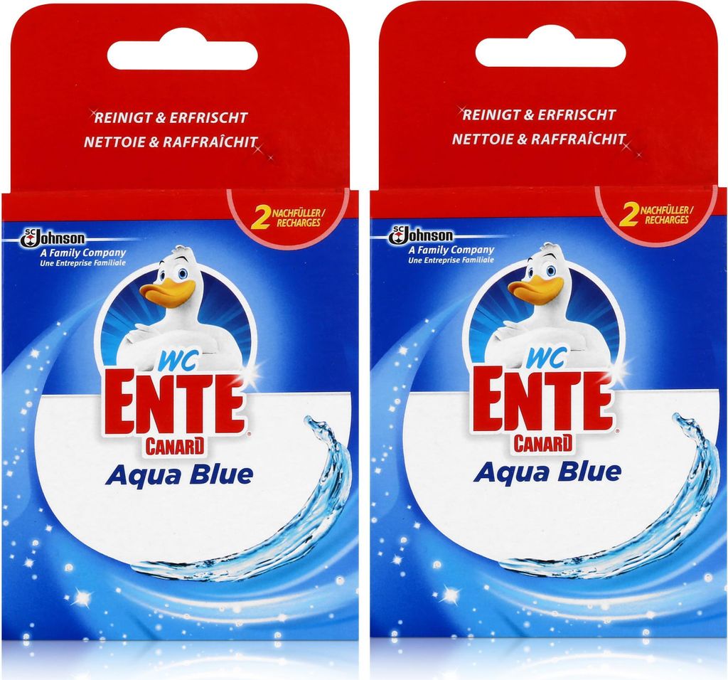 WC Ente Nachfüller für Einhänger Aqua Blue 2x40g WC-Stein (2er Pack)