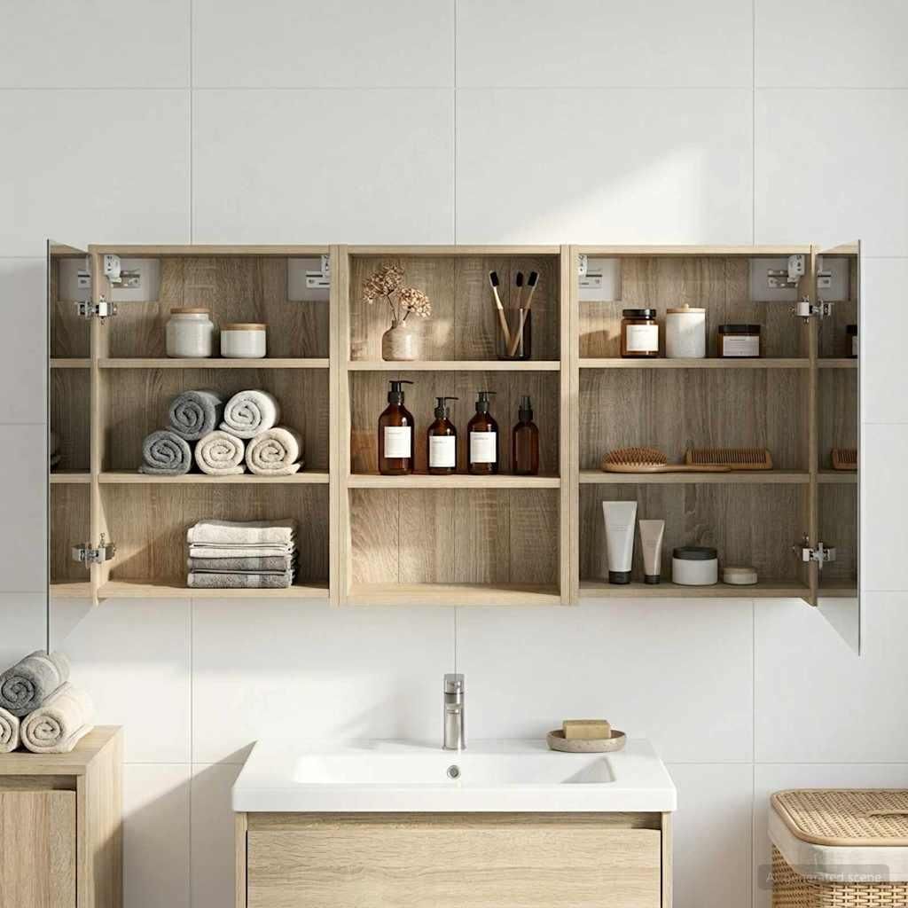 Maison Exclusive - Badezimmerschrank-Set 3 pcs 126 x 16 x 62,5 cm Holzwerkstoff