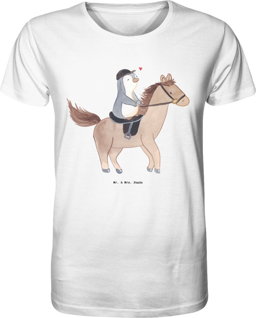 Mr. & Mrs. Panda Tshirt Pferd Reiten Größe S - Weiß - Geschenk, Reitverein, Casual Shirt, Pferde, T-Shirt, Basic-Shirt, Reitstall, Reitsport, He...