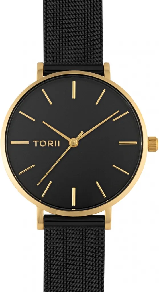 Montre analogique pour femme TORII noire, montre classique chic