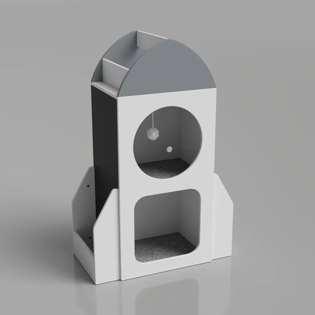 Étagère pour enfants Rocket avec tableaux noirs Blanc - Design Fusée