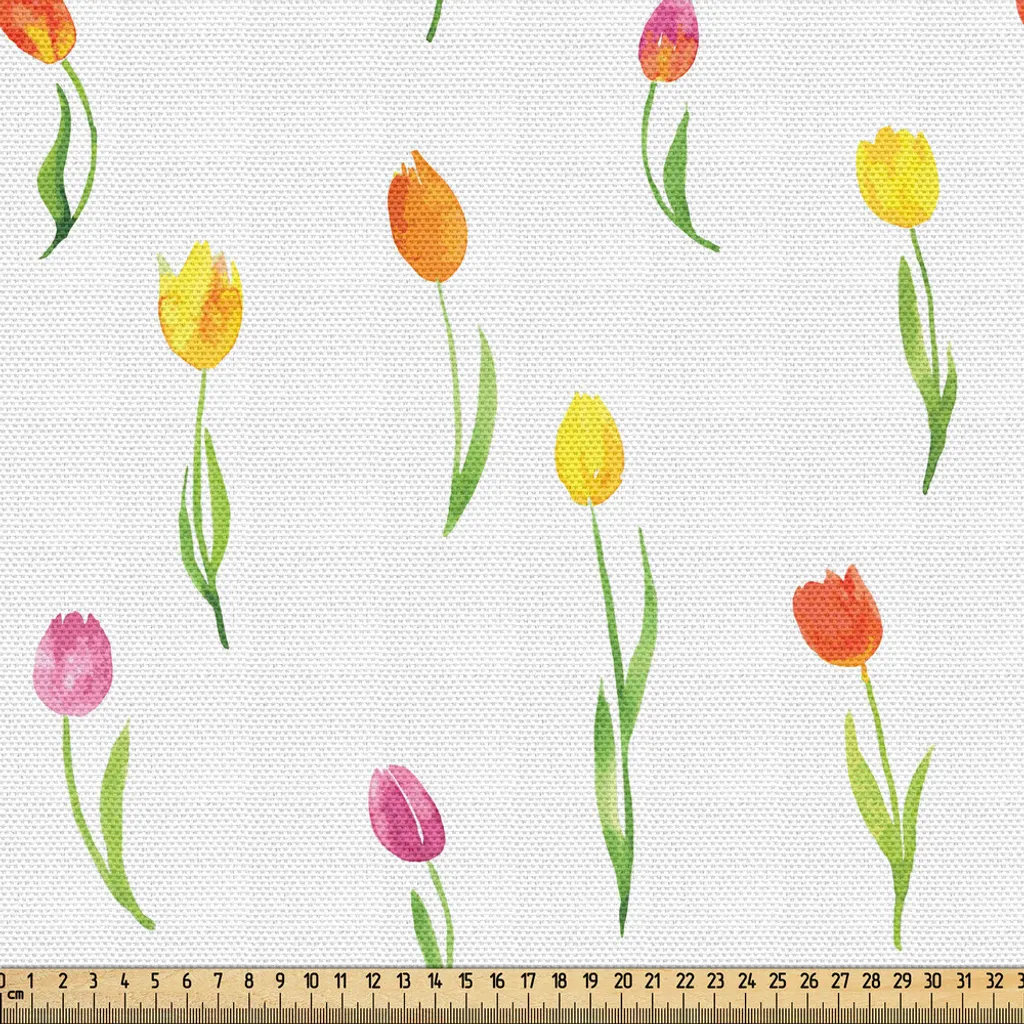 Tissu floral résistant et lavable pour rénovation fauteuil motif tulipe