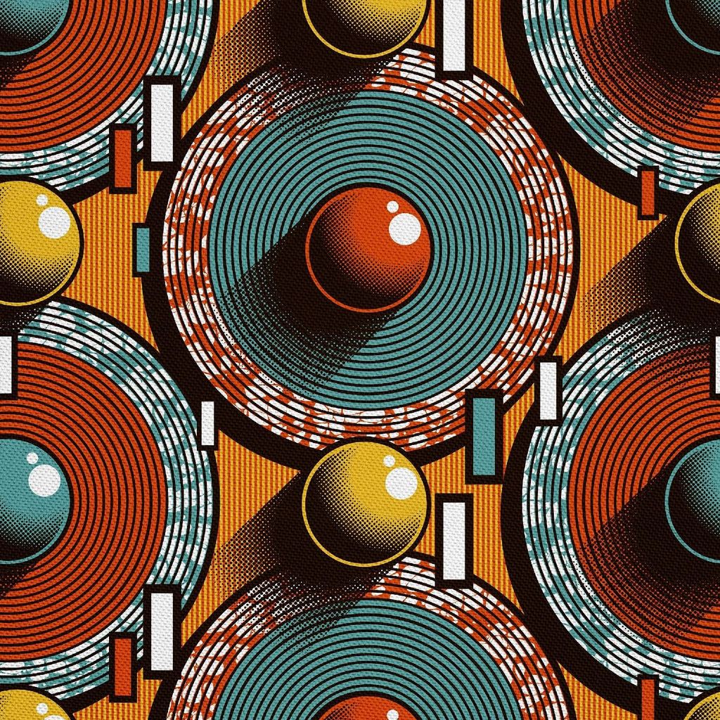 OUTDOOR DEKOSTOFFE OXFORD - Motiv geometrische farbige Kreise