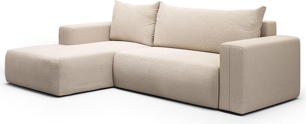 Ecksofa links umwandelbar 3-Sitzer Truhe Bliss Beige