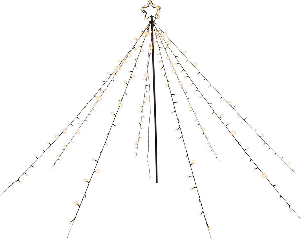 LED Lichterpyramide mit 200 LED und Timer ca. 1,5 m hoch