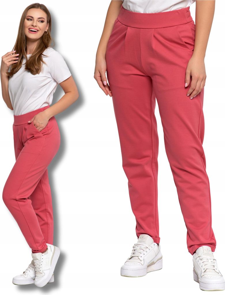 WOMEN'S MORAJ DRESS PANTS mit geradem Bein Pink Classic Smooth L
