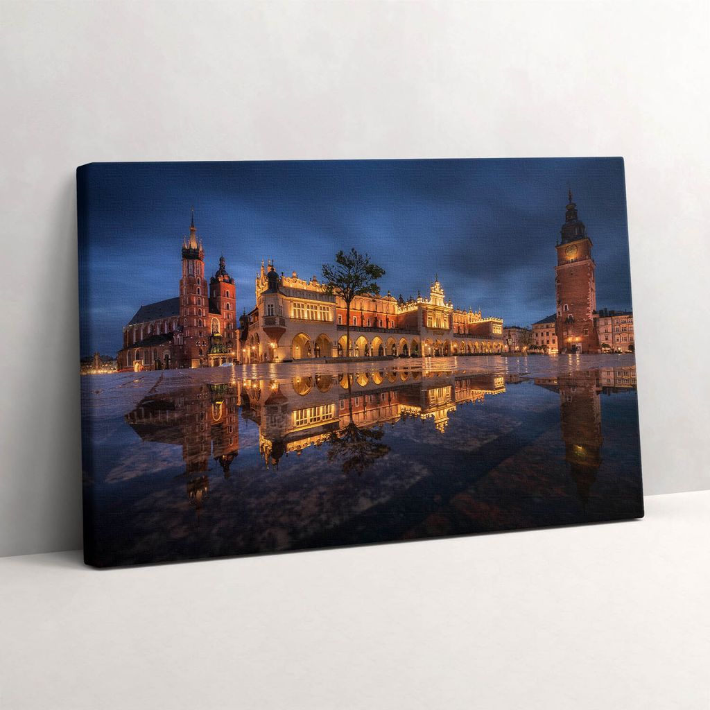 Krakau, Rynek Sukiennice – Leinwandbild Wandbild – 60x40 cm – Leinwandbilder – Wandbilder – Schlafzimmer – Flur