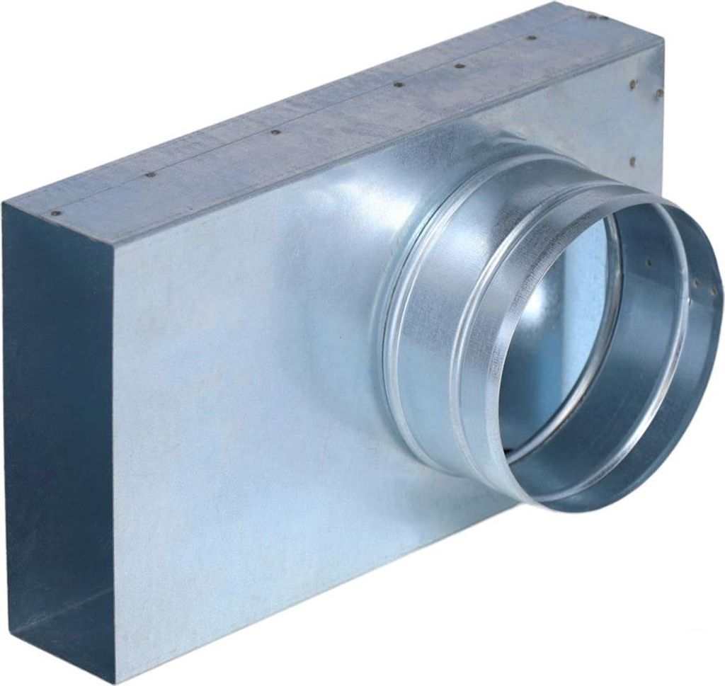 Flachkanal Übergang 90°, 150 x 50 mm auf Ø 110 mm
