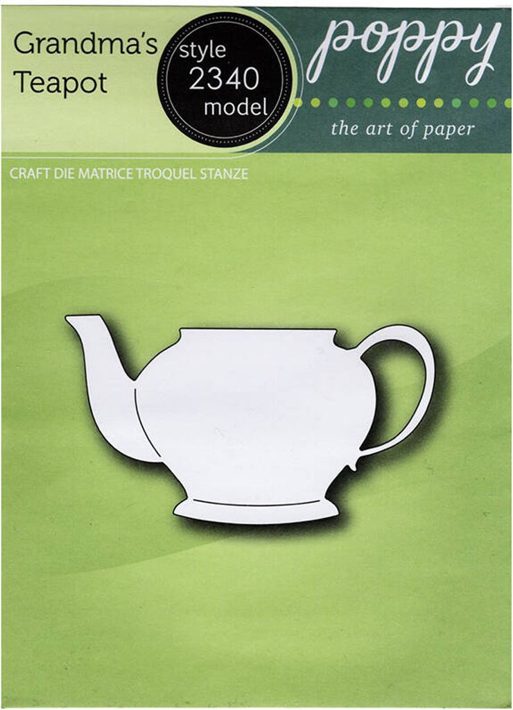 Stanzform Präge Stanzschablone Cutting Die - Poppystamps - Grandma's Teapot Teekanne