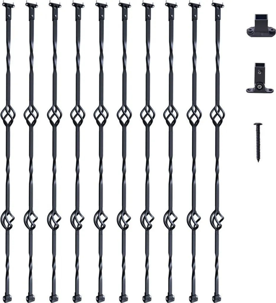 Garde-corps escalier métal - Broches acier 44" double panier pour rénovation