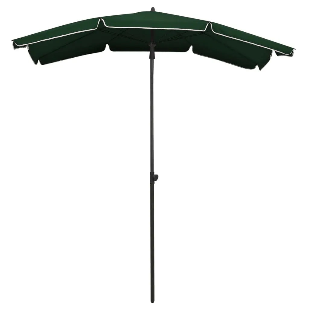 vidaXL Parasol rectangulaire incliné 200x130 cm mât vert forêt robuste