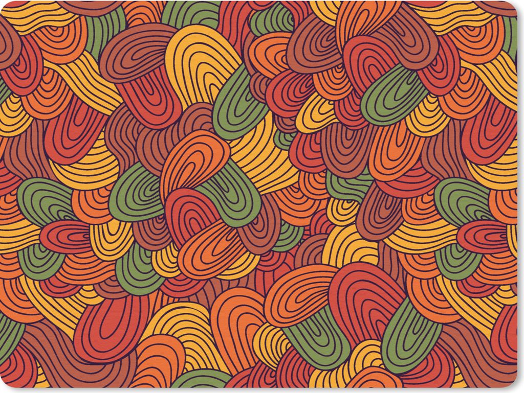 MuchoWow Mauspad Mousepad Abstrakt - Boho - Muster - Herbst 23x19 cm - Mousepads - Maus Mat - Pad - Mausunterlage - Schreibtischunterlage - Mauspad