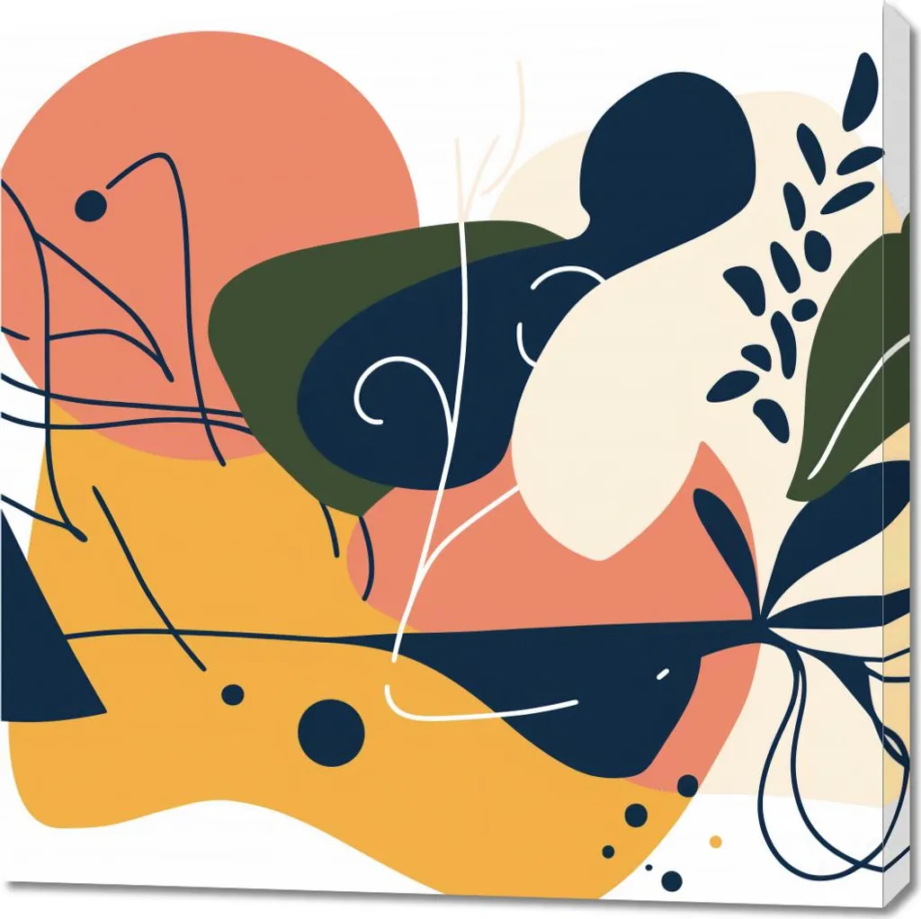 Image 90 x 90 cm Dynamique de la Vision : Tableau Carré d'Art Moderne