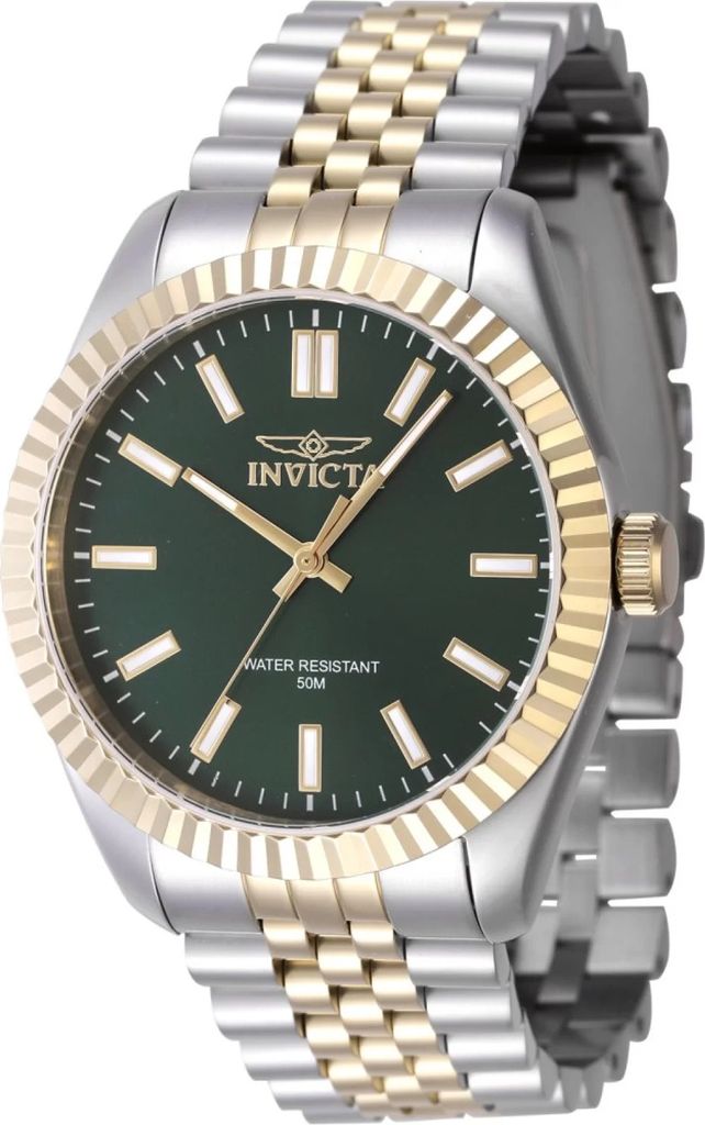 A close-up studio shot of a men's wristwatch.