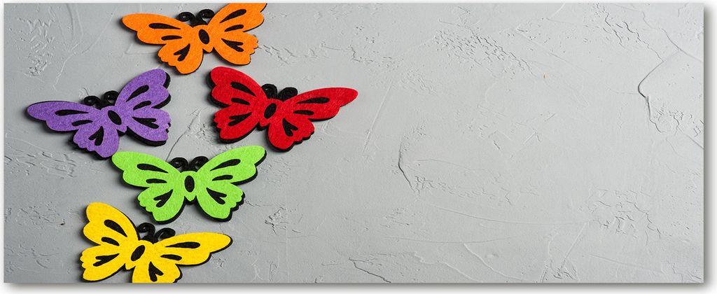 Tulup Leinwandbild - 125x50 cm - Wandkunst - Drucke auf Leinwand - Leinwanddruck - Tiere - Mehrfarbig - Bunte Schmetterlinge