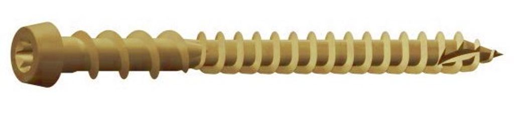 KKT Tropenholzschraube ZH 5x50 gelb - Carbon. Stahl TX20 - Packung mit 200