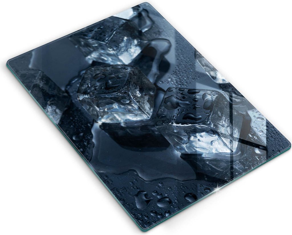 Glasschneideplatte - Herdabdeckplatte - 40x52 cm - Schneidebrett - Spritzschutz - Kalte Eiswürfel