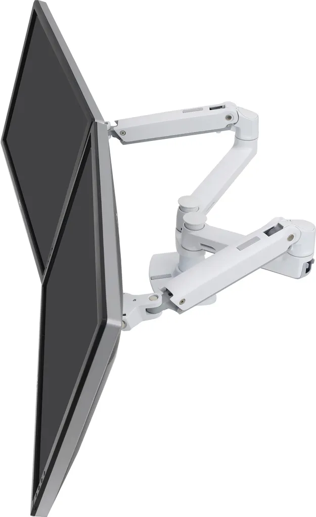 Support double moniteur Ergotron LX pour bureau ergonomique blanc 27"
