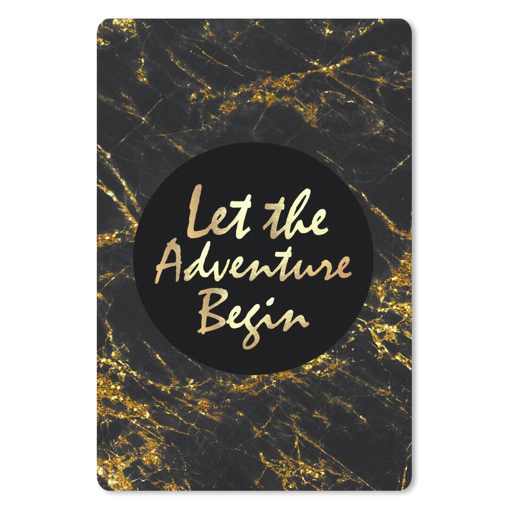 MuchoWow Mauspad Mousepad Zitat - Außen - Gold - Marmor 40x60 cm - Mousepads - Maus Mat - Pad - Mausunterlage - Schreibtisch Accesoire